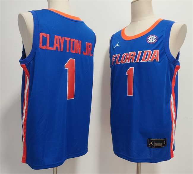 Mens Florida Gators #1 Walter Clayton Jr. Royal Stitched Basketball Jersey